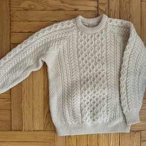 Carraig Donn Traditional Irish Cable Knit Wool Sweater